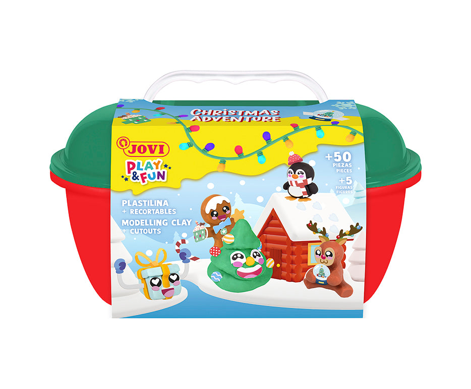 JOVI Play&Fun природен пластелин во куферче Christmas Adventure