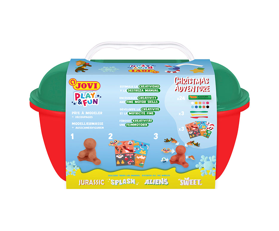 JOVI Play&Fun природен пластелин во куферче Christmas Adventure
