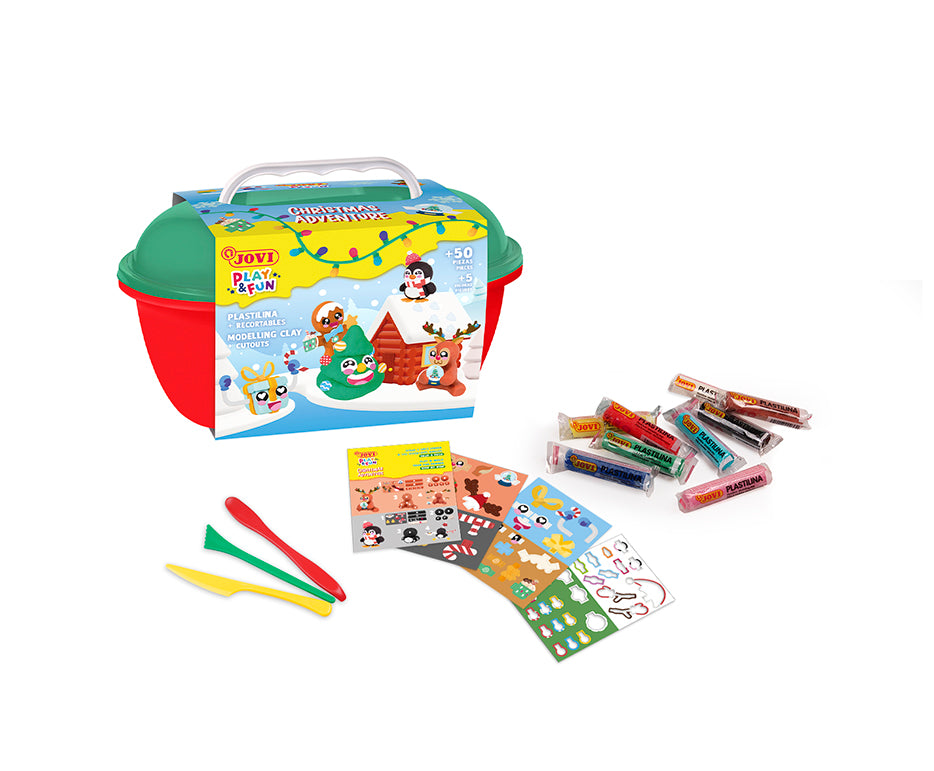 JOVI Play&Fun природен пластелин во куферче Christmas Adventure