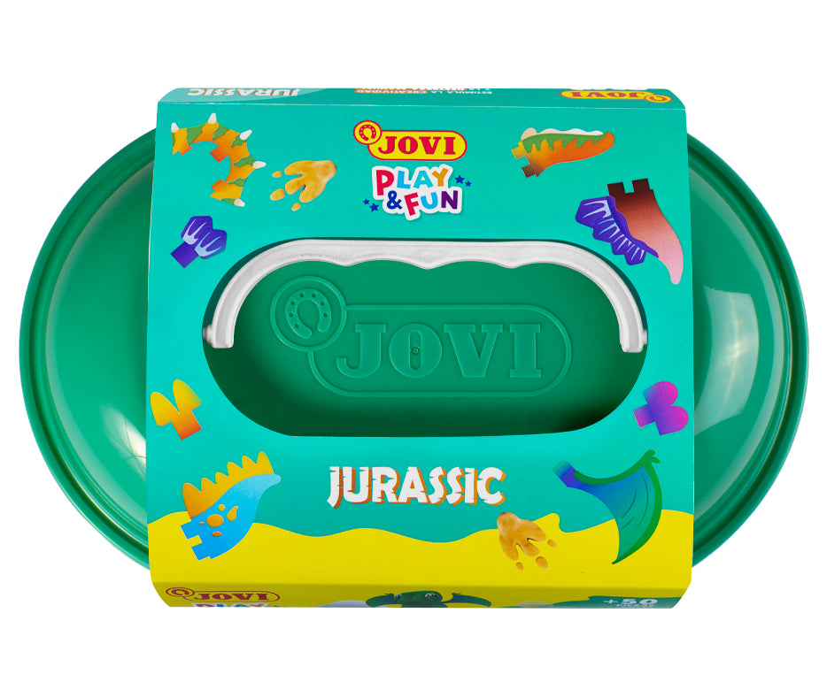 JOVI Play&Fun природен пластелин во куферче Jurassic – сет со додатоци