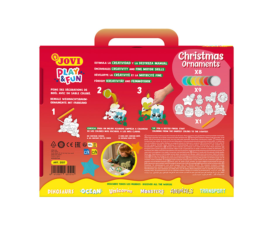 JOVI Play&Fun сет за сликање со песок Christmas Ornaments - 12 пар.