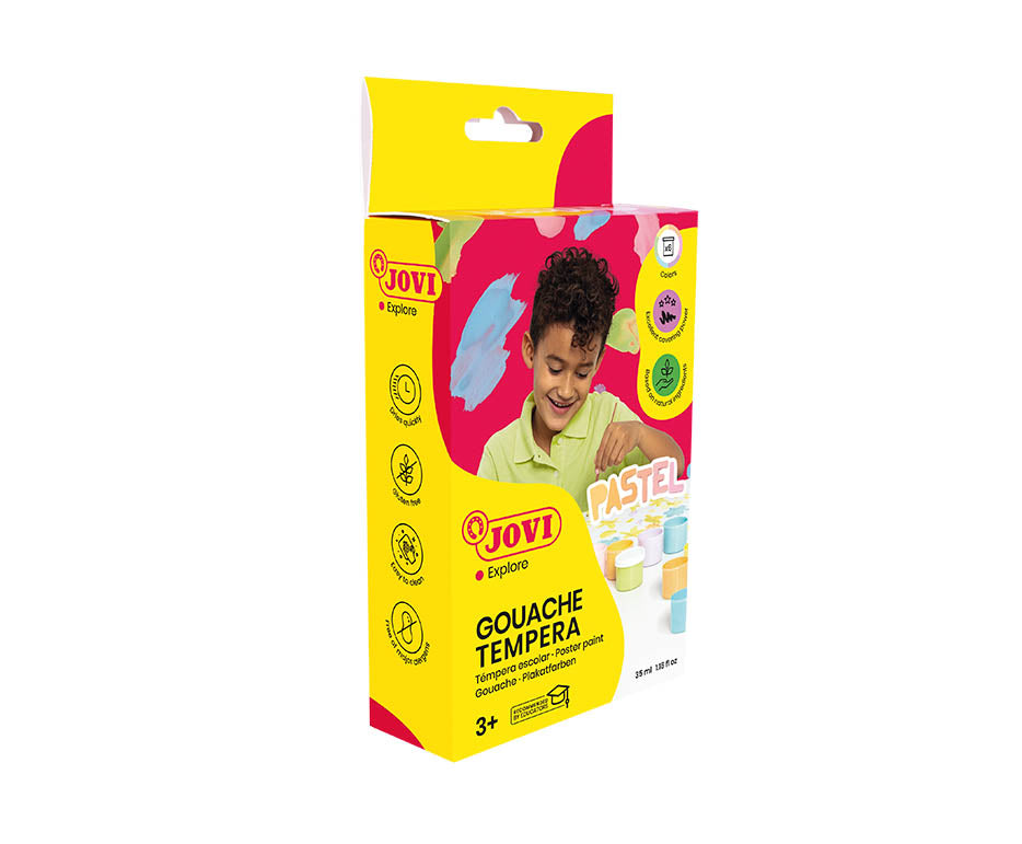 JOVI Premium пастелни темперни бои 6 x 35 ml со четка