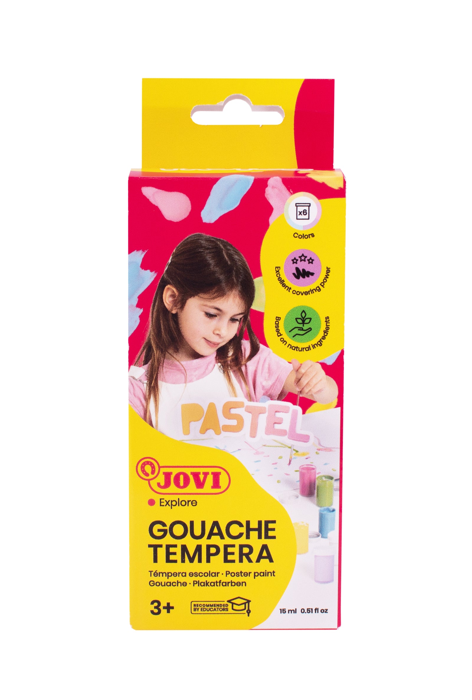 Пастелни темперни бои JOVI Premium 6 x 15 ml со четка