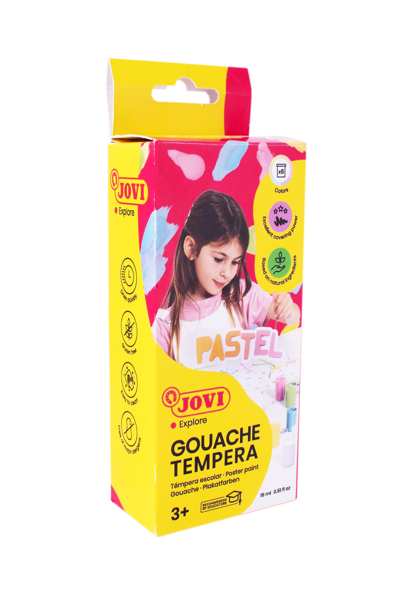 Пастелни темперни бои JOVI Premium 6 x 15 ml со четка
