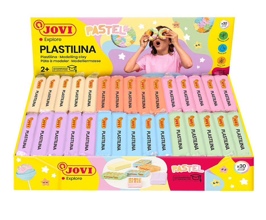 JOVI природна пластелин маса пастелни бои 30 x 50 g