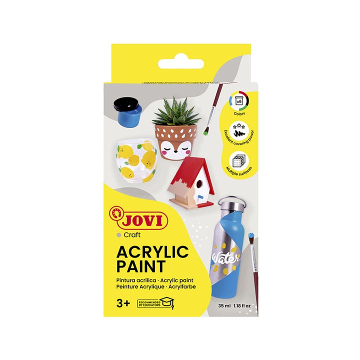 JOVI сет акрилни бои 6x35 ml + четка - 3