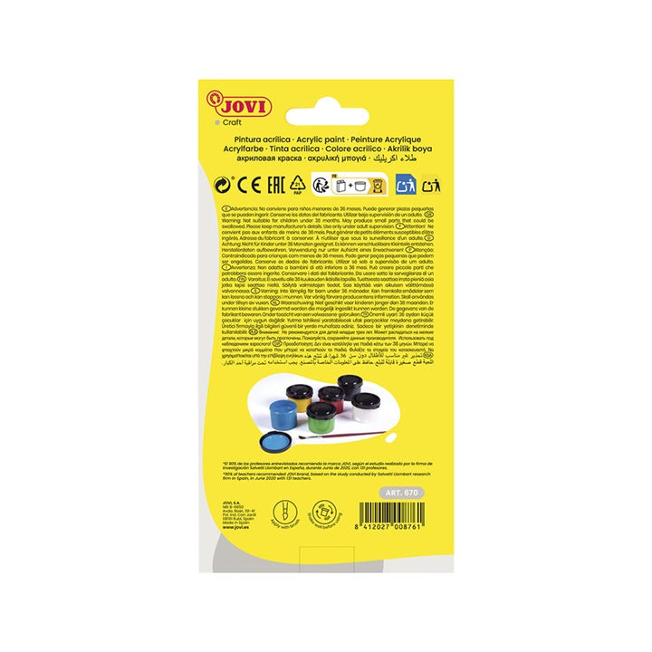 JOVI сет акрилни бои 6x35 ml + четка - 4