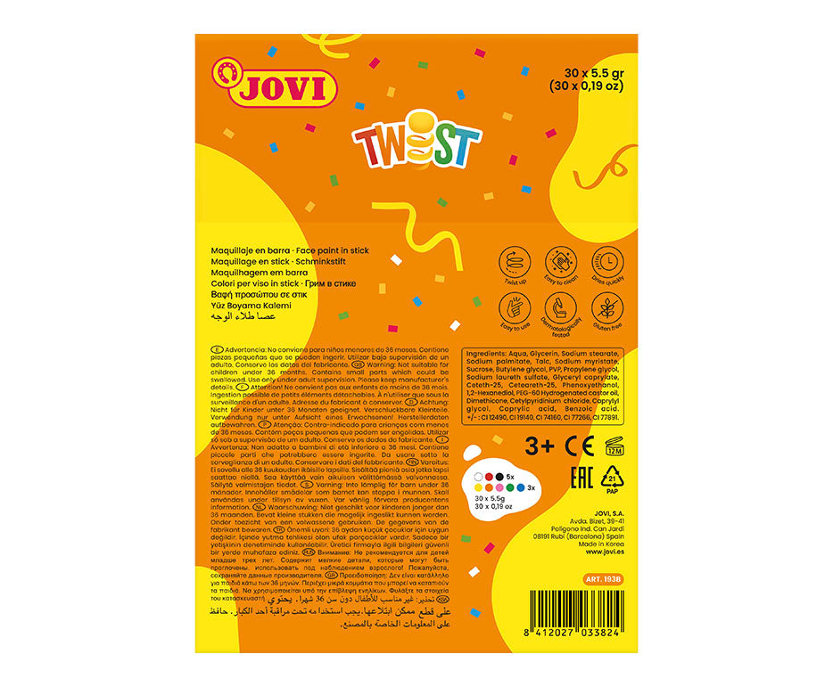 JOVI Twist сет бои за лице во стик дисплеј 30 пар.