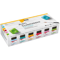 Комплет сјајни акрилни бои  KREUL 6 x 20 ml + четка - 1