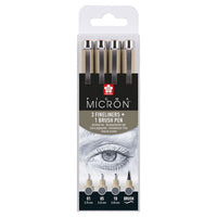 Комплет технички пенкала Sakura Pigma Micron 3 fineliners a brush pen - 1