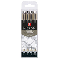 Комплет технички пенкала Sakura Pigma Micron 3 fineliners a brush pen - 1