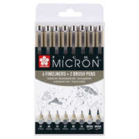 Комплет технички пенкала Sakura Pigma Micron со сиви нијанси 8 парчиња - 1