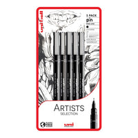 Комплет UNI PIN маркери fineliner Artist Selection 5 парчиња - 1