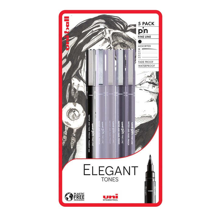 Комплет UNI PIN маркери fineliner Elegant Tones 5 парчиња - 1