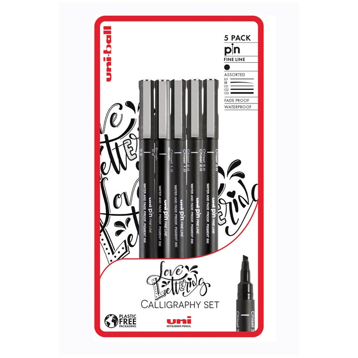 Комплет UNI PIN маркери fineliner Love Lettering 5 парчиња - 1