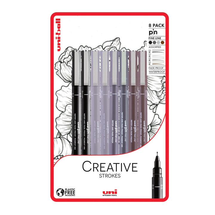 Комплет UNI PIN маркери за финилинери Creative Strokes 8 парчиња - 1