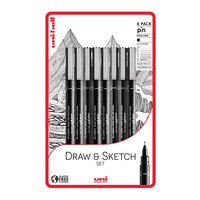 Комплет UNI PIN маркери за финилинери Draw and Sketch 8 парчиња - 1