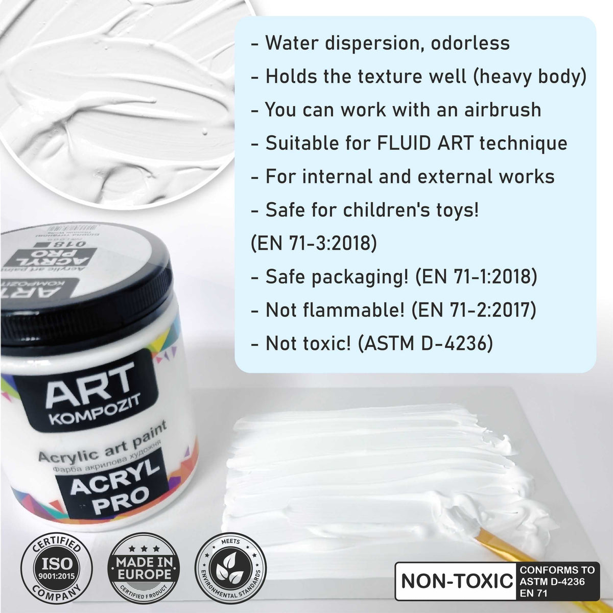 Флуоресцентна акрилна боја ACRYL PRO ART Kompozit 430 ml
