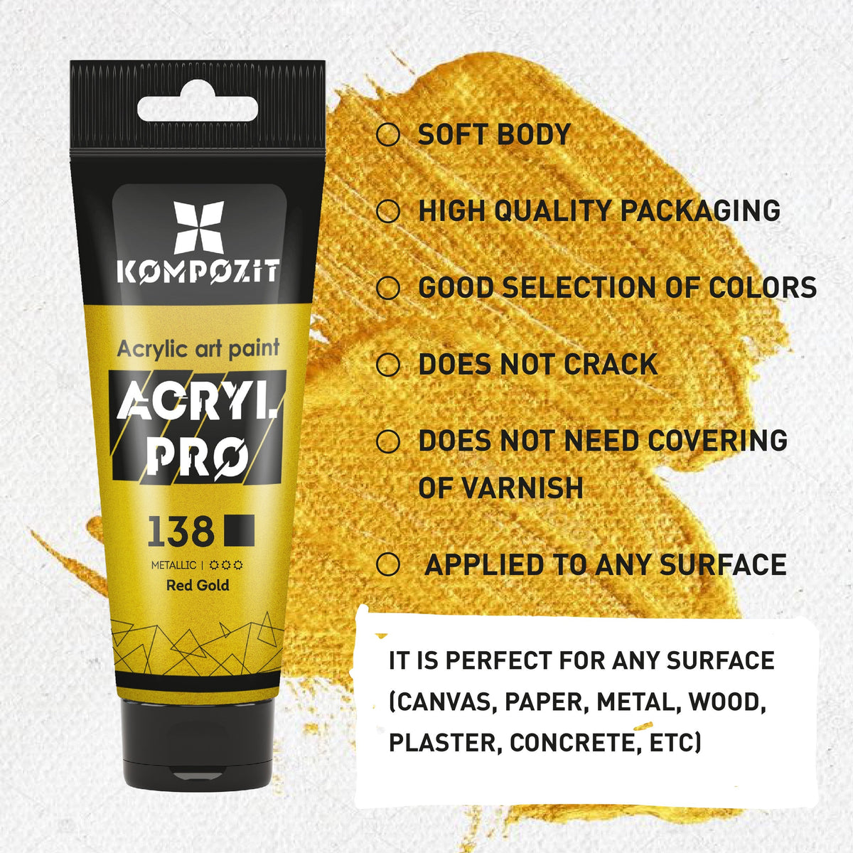 Метална акрилна боја ACRYL PRO ART Kompozit 75 ml