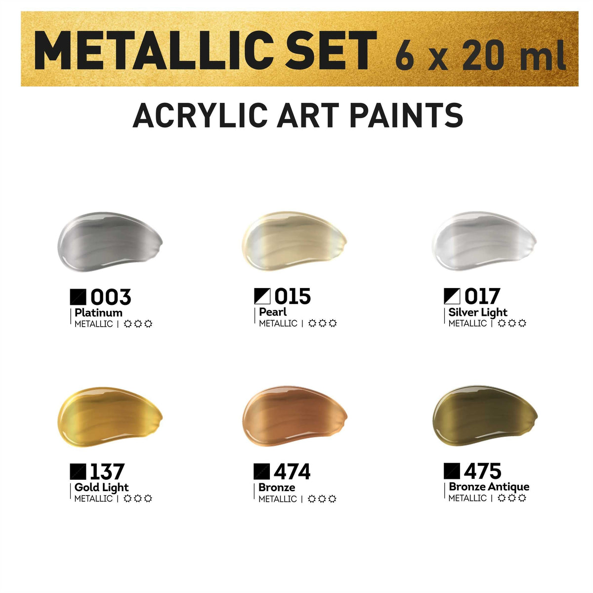 Комплет метални акрилни бои ACRYL PRO