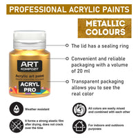 Комплет метални акрилни бои ACRYL PRO