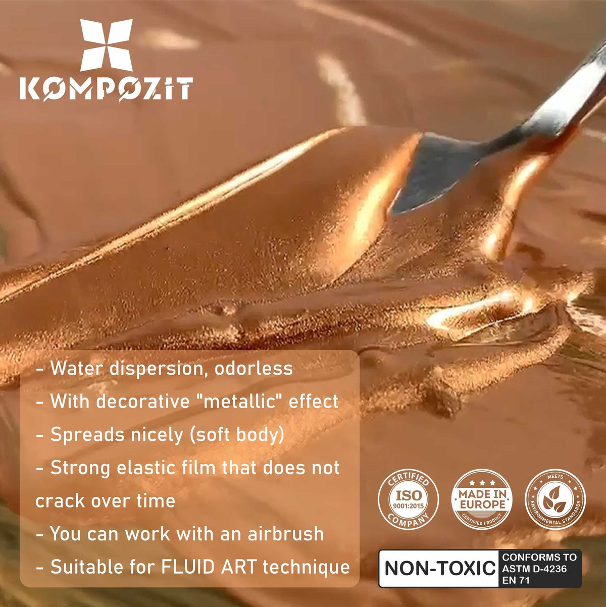 Комплет метални акрилни бои ACRYL PRO Kompozit 9x20 ml
