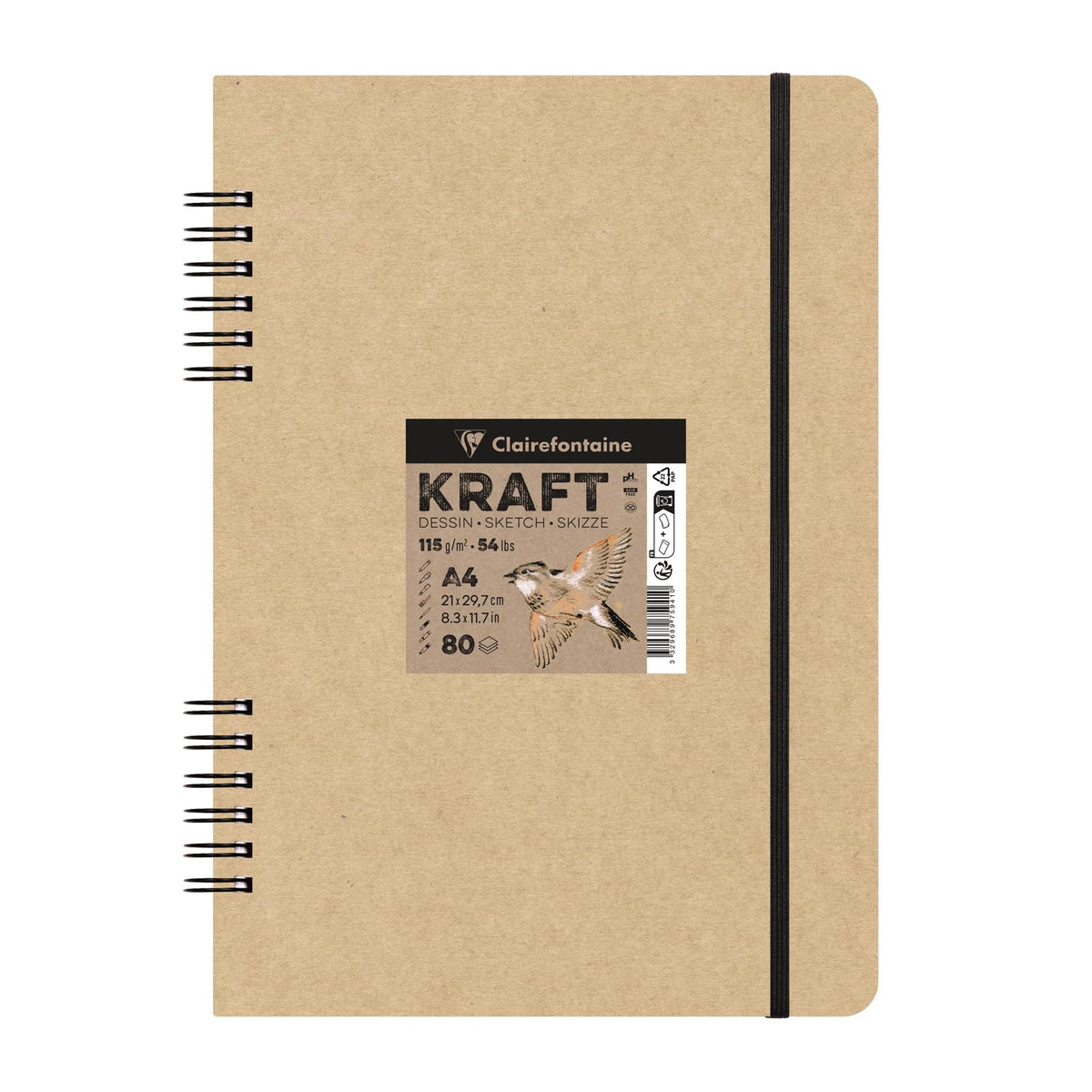 Крафт скицир блок CLAIREFONTAINE 115 g/m² A5 – A4 - 80 листови
