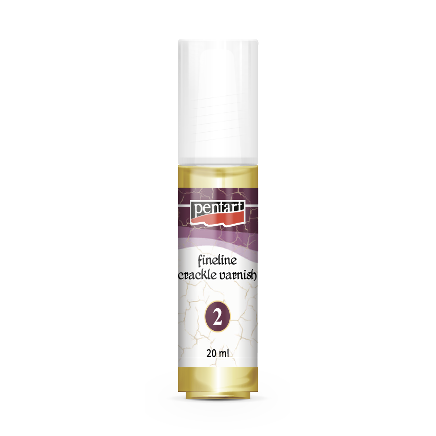 Кракел лак Pentart Fineline со фини пукнатини, двокомпонентен, сет 2x 20 ml