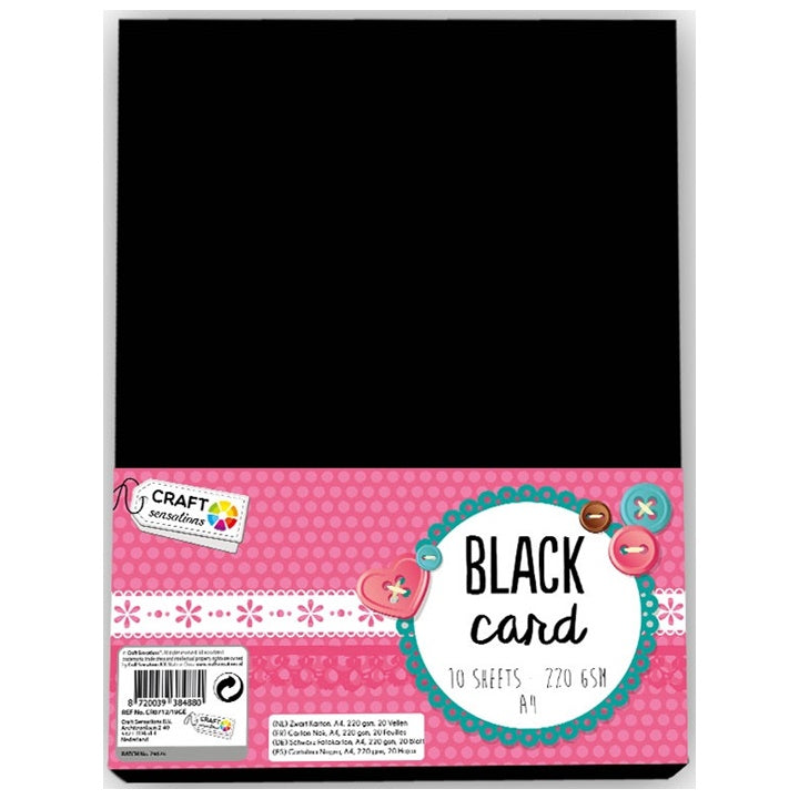 Креативен картон Craft Sensations A4 Black – 10 листови