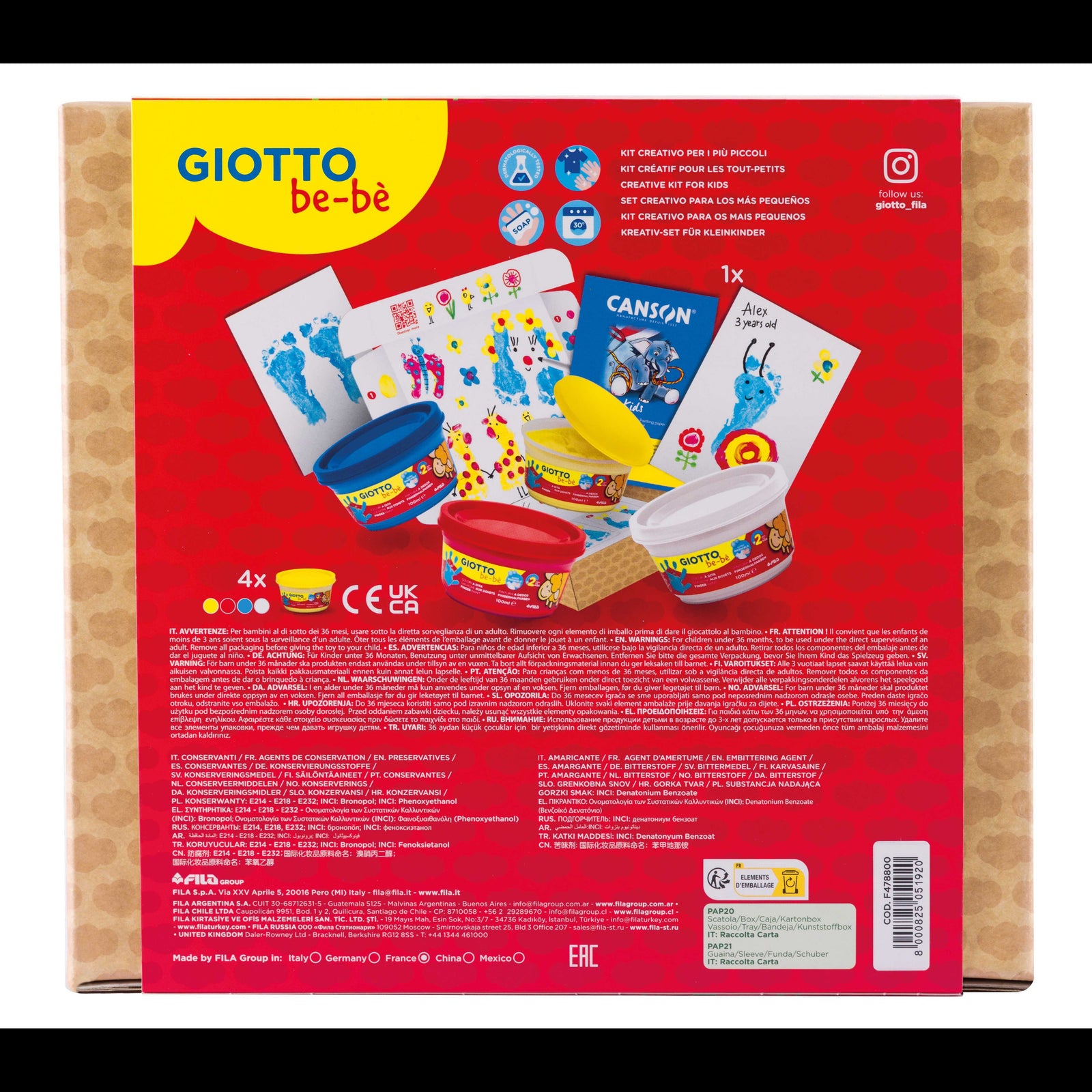 Креативен сет GIOTTO be-bè My Little Feet за отпечатоци од раце и нозе – 5 пар.