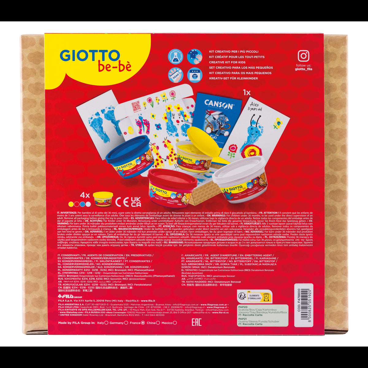 Креативен сет GIOTTO be-bè My Little Feet за отпечатоци од раце и нозе – 5 пар.