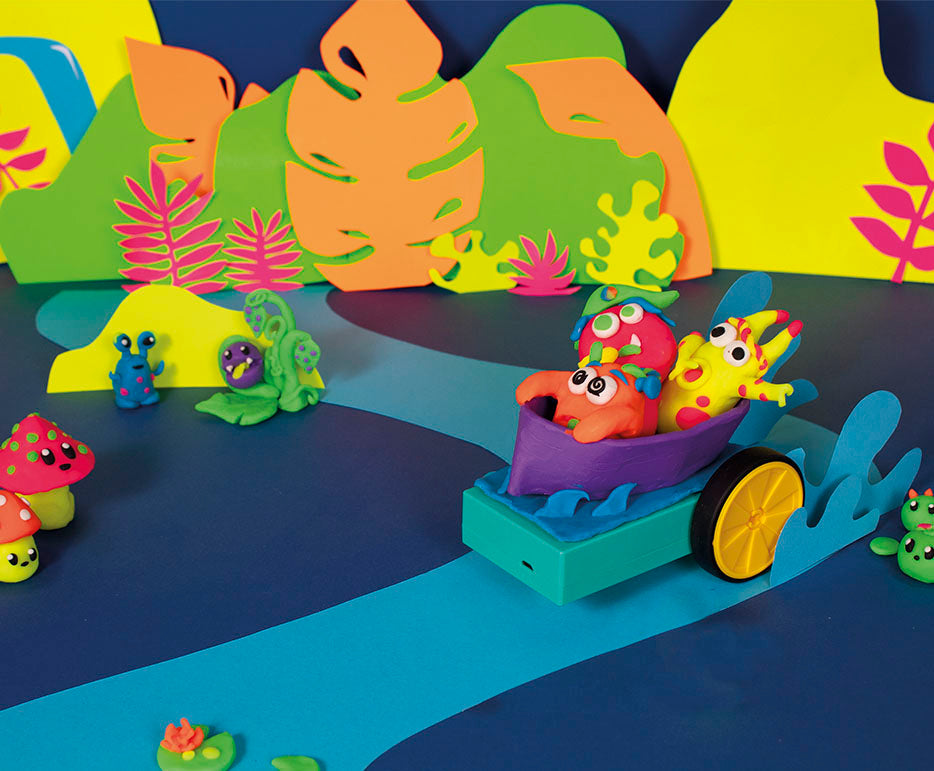 Креативен сет за моделирање Jovi Tech Crazy Cars Чудовишта - 14 пар.