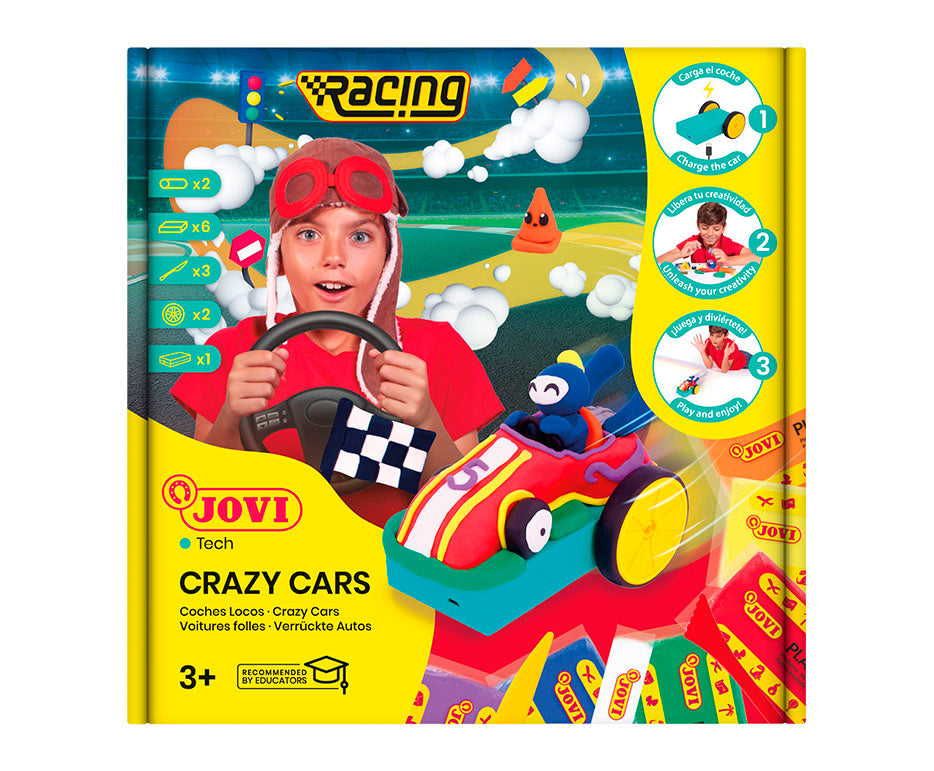 Креативен сет за моделирање JOVI Tech Crazy Cars Трки 14 пар.