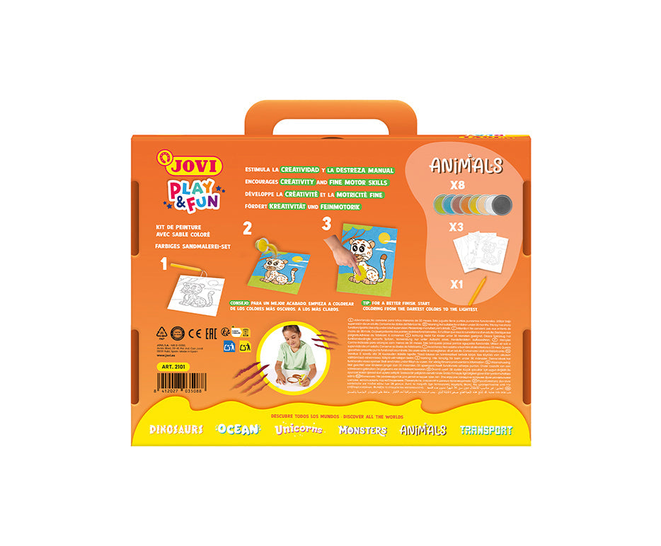 Креативен сет за сликање со песок JOVI Play&Fun Животни – 12 дела