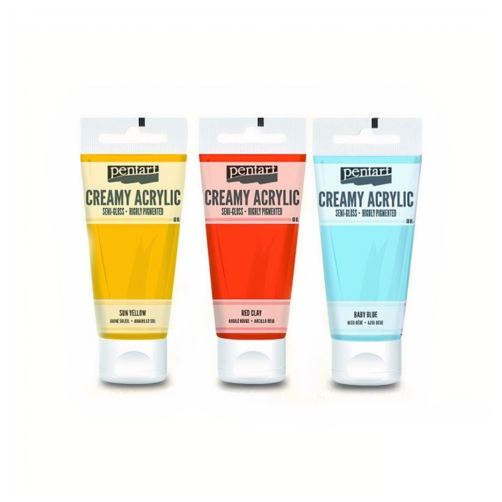 Кремаста полу - сјајна акрилна боја Pentart 200 ml - 1