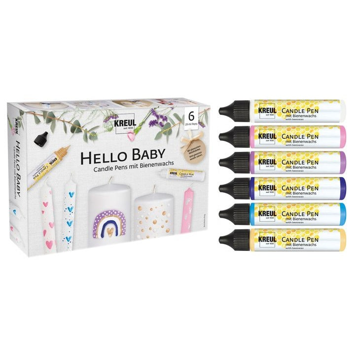 KREUL Сет од 6 x 25 ml пенкала за свеќи Hello Baby - 1