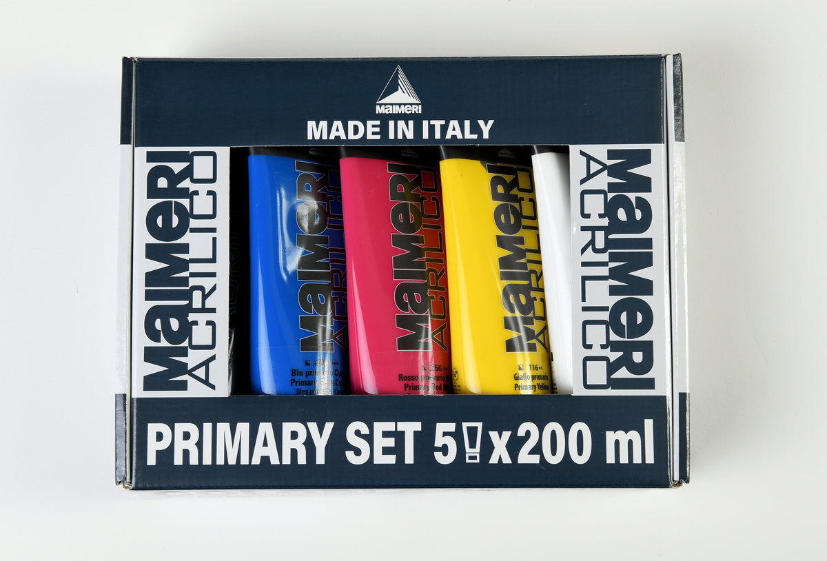 Maimeri Acrilico сет акрилни бои Primary 200 ml