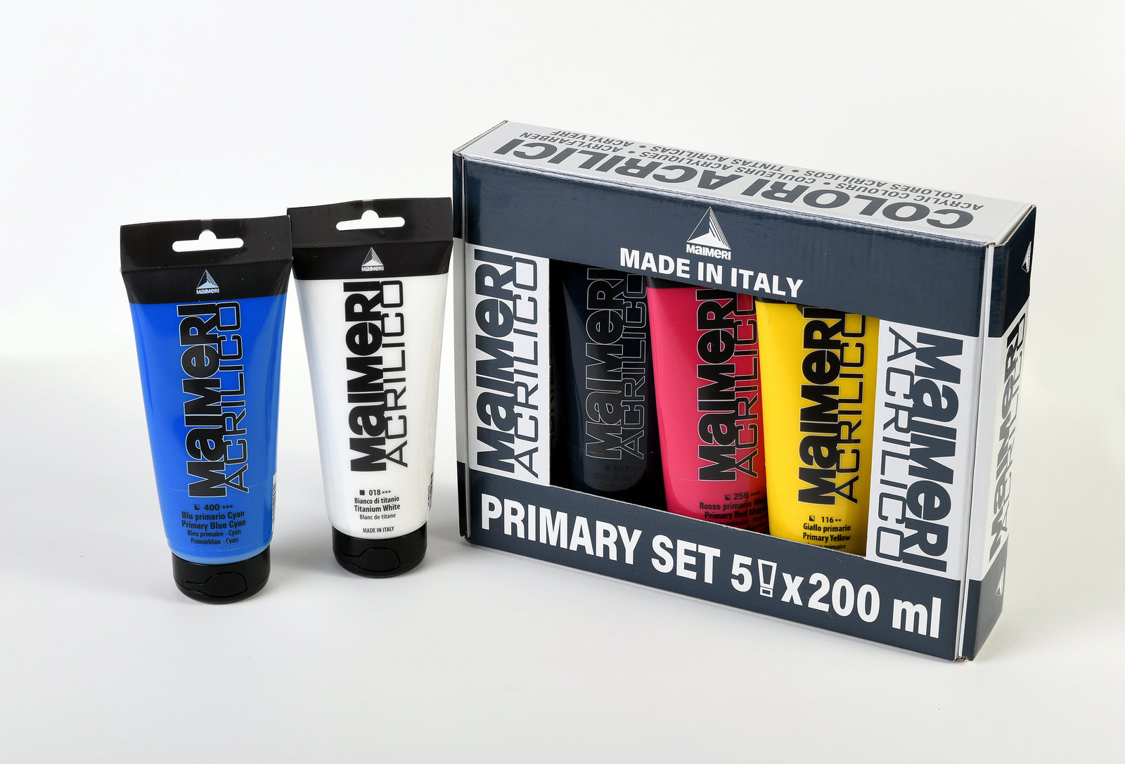 Maimeri Acrilico сет акрилни бои Primary 200 ml