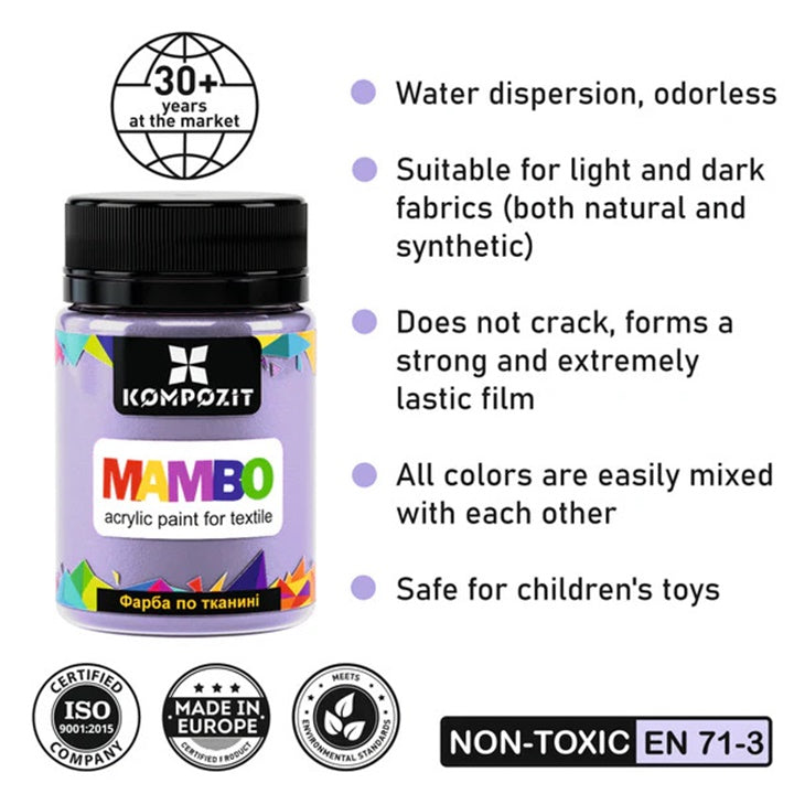 MAMBO Пастелна акрилна боја за текстил и кожа 50ml - 20