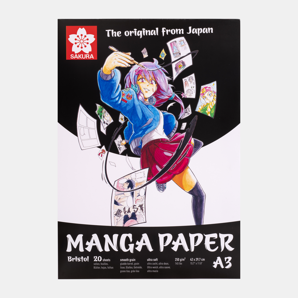 Manga блок SAKURA 250 g/m² A5 – A3 - 20 листови