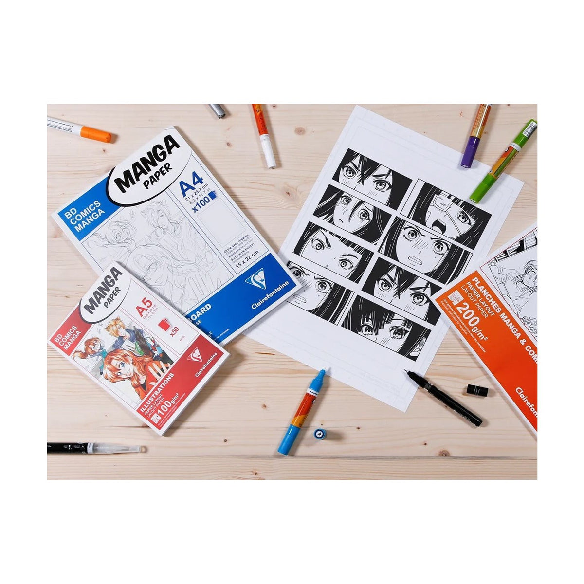 Manga Layout блок CLAIREFONTAINE 100 g/m² A5 – A3 - 50 листови
