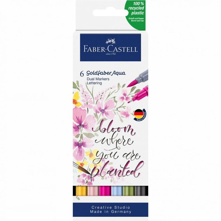 Маркери акварел Goldfaber Aqua Dual set Lettering - 6 парчиња