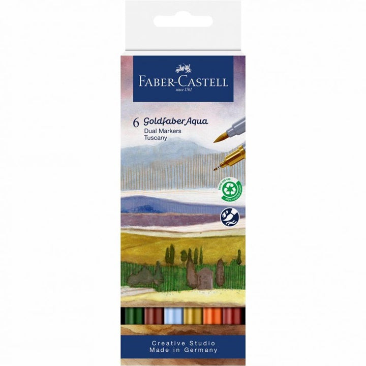 Маркери акварел Goldfaber Aqua Dual set Tuscany - 6 парчиња
