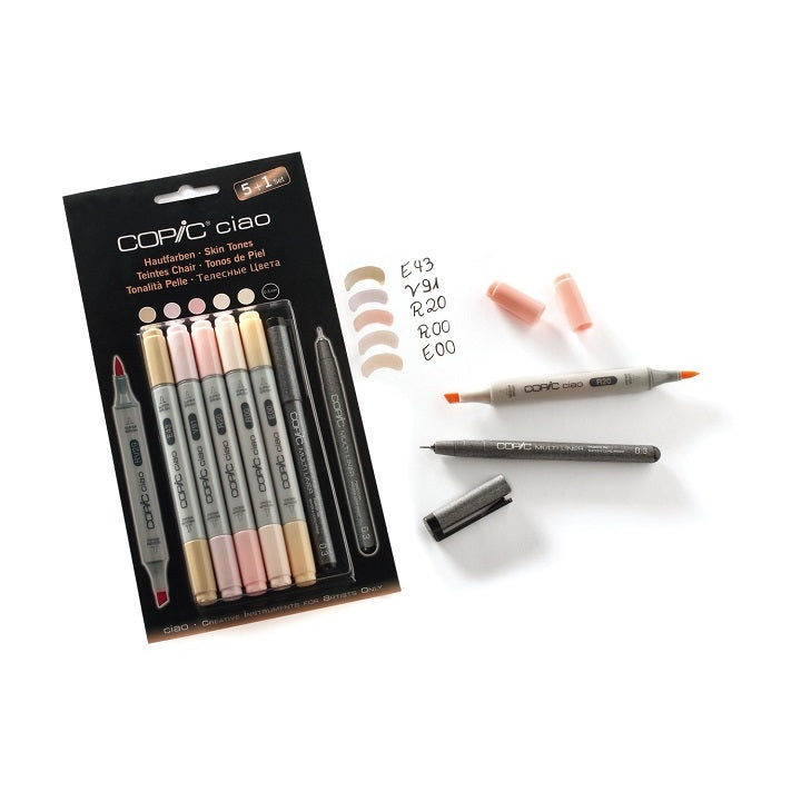 Маркери COPIC Ciao Skin Tones - сет 5+1
