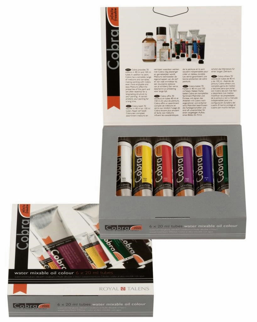 Маслени бои разредливи во вода COBRA Set 6x20ml