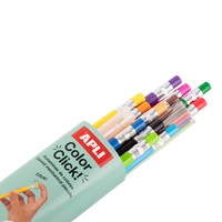 Механички дрвени боички APLI Color Click, 12 парчиња со резервни мини и острилка