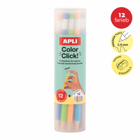 Механички дрвени боички APLI Color Click, 12 парчиња со резервни мини и острилка