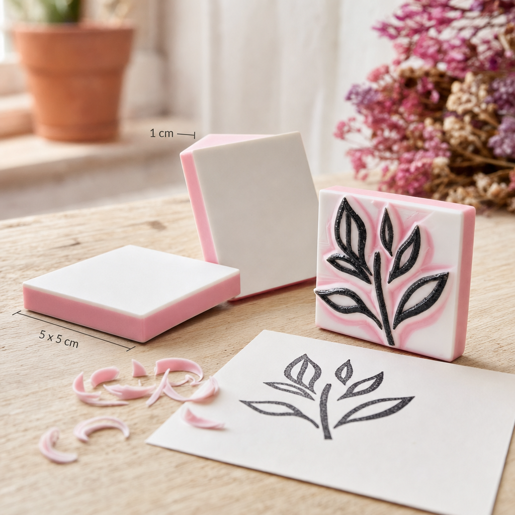 Мек гумен блок за резбање печати 5 x 5 cm