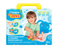 Мека природна пластелин JOVI My First 4 x 38 g – + 3 дрвени печати