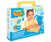 Мека природна пластелин JOVI My First 4 x 38 g – + 3 дрвени валјаци